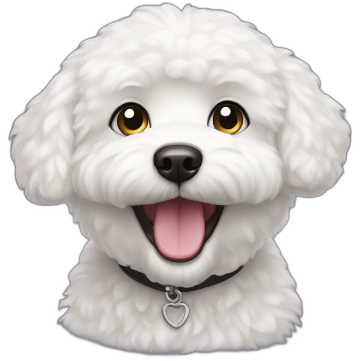 A happy bichon emoji