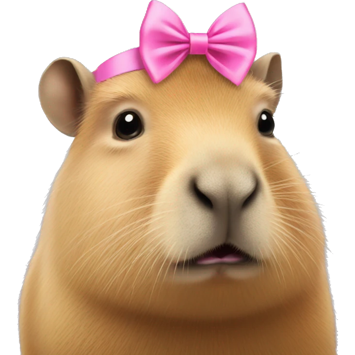 Capybara with a pink bow emoji