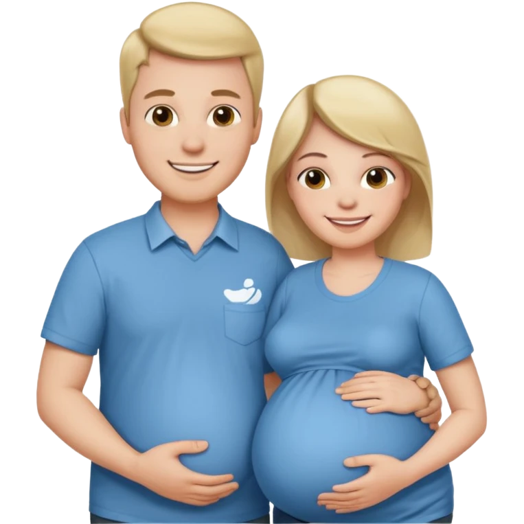 one man is pregnant. one man is not. emoji