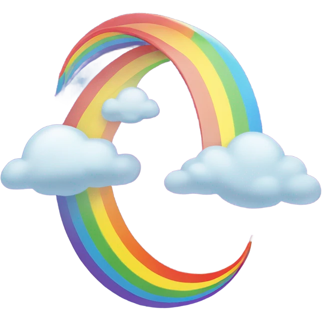 Rainbow and face emoji