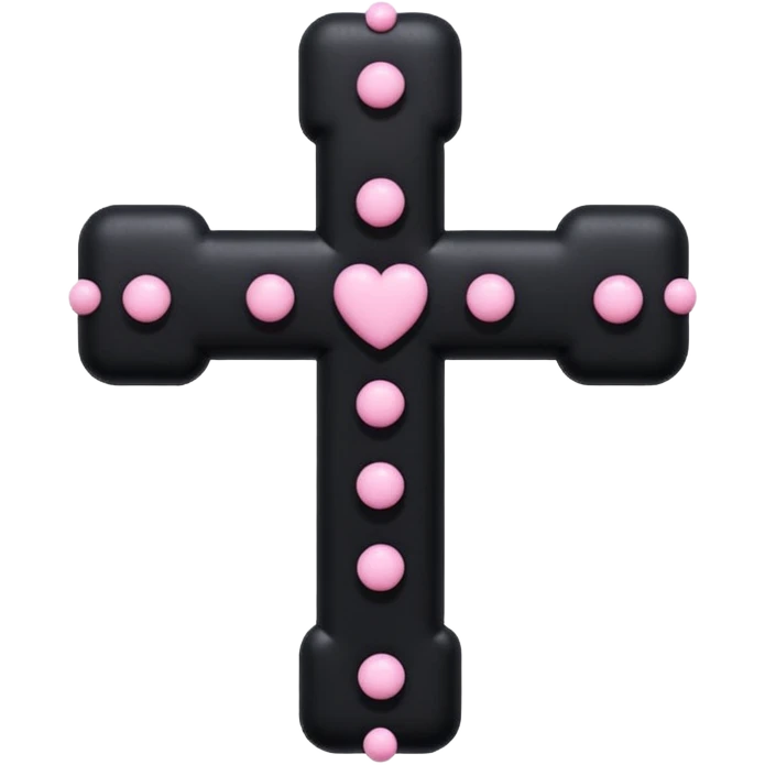 realistic 3d soft cute blackpink goth cross , no woman emoji