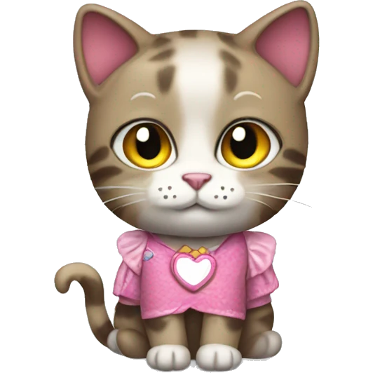 Cat with hello kitty costume  emoji