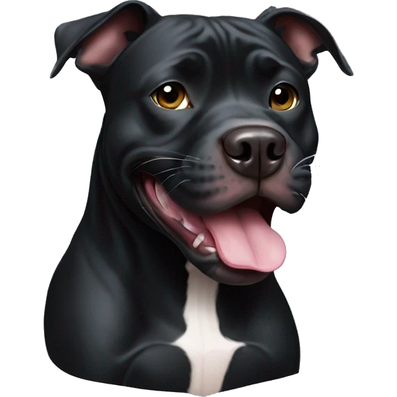 black pitbull using floss emoji