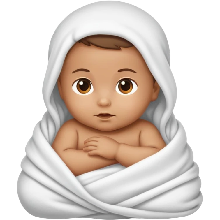 tanned baby swaddled in a white blanket emoji