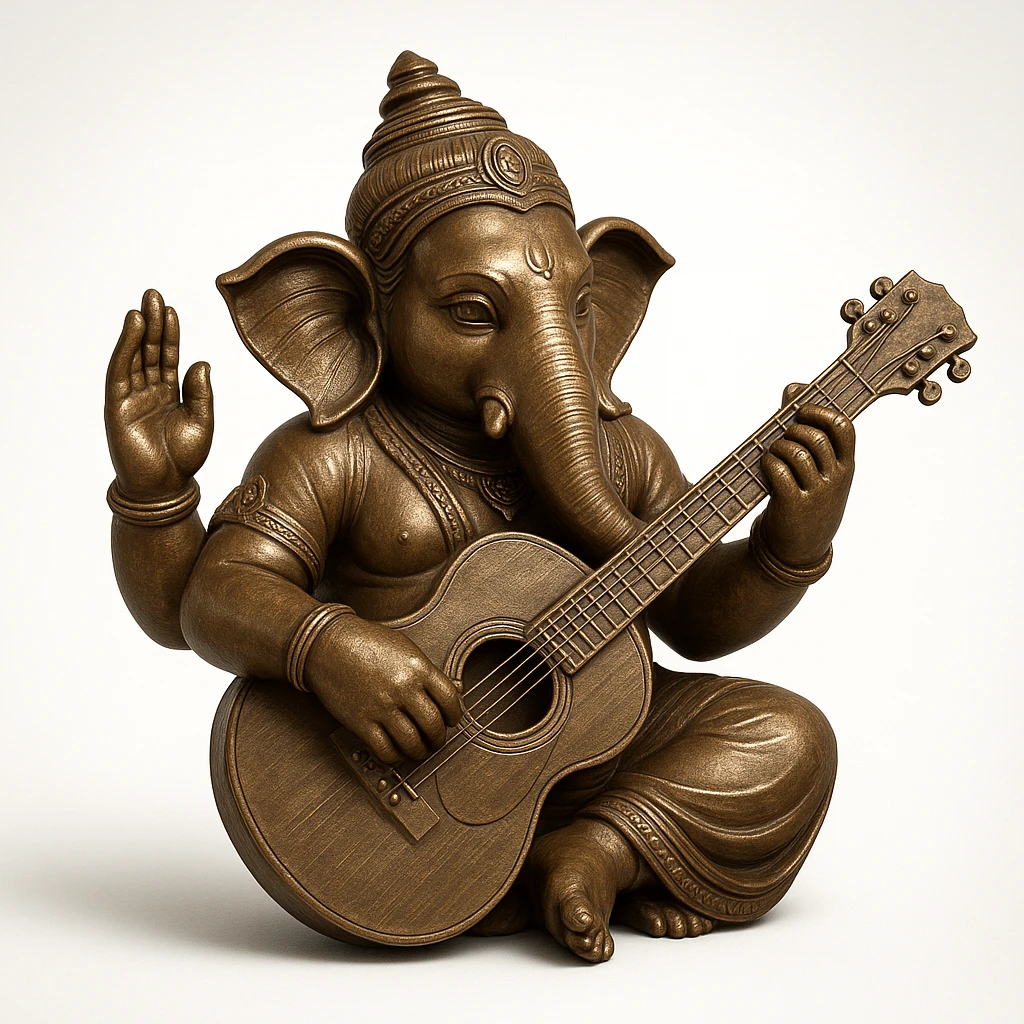 ganesh idol with guitar  emoji