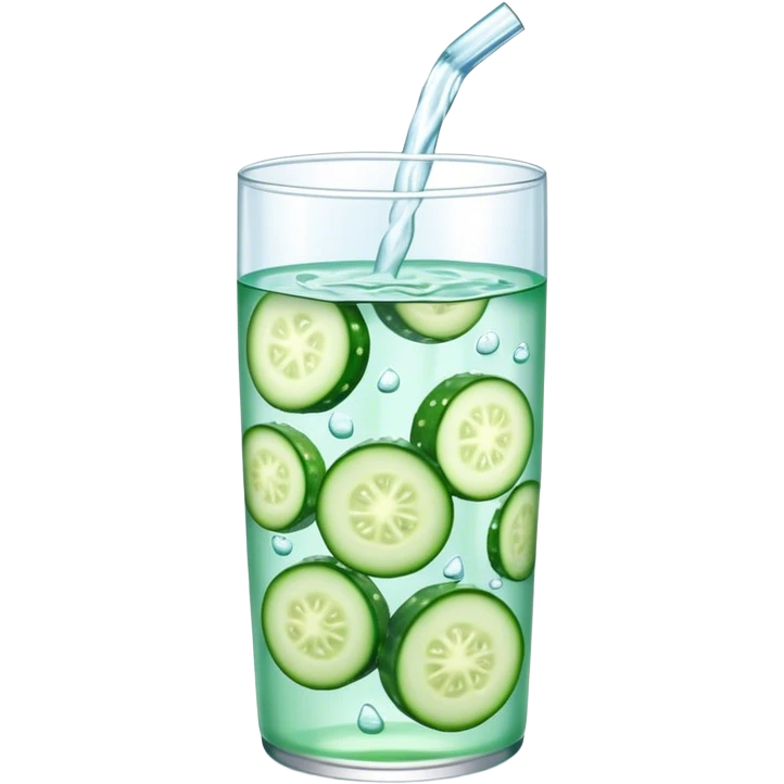 Cucumber water with cucumber bits in it emoji