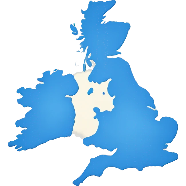 Uk map blue simple emoji