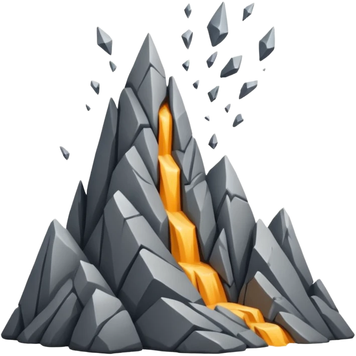 Rocks falling from mountain emoji