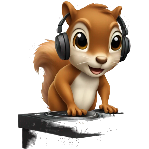 squirrel behind dj table emoji