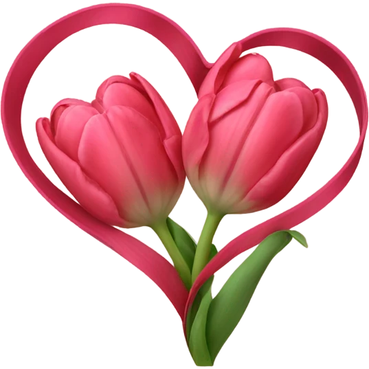 Ribbon tulip heart emoji