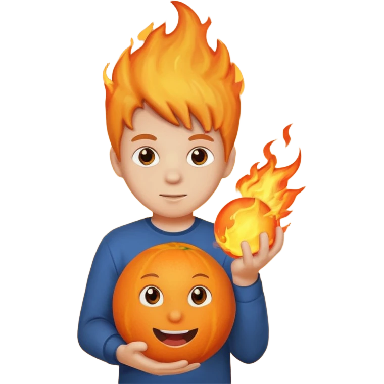 new kids style (dutch) groote vuurbal jonge emoji