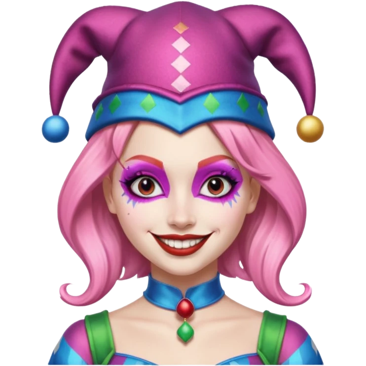 Glitter pink Harley Quinn emoji
