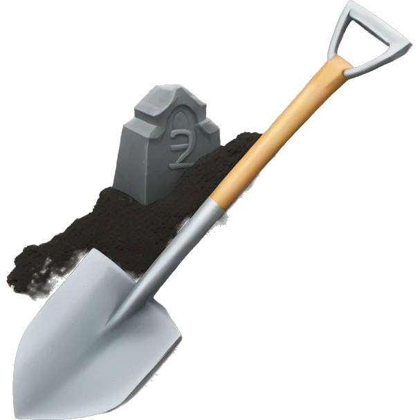 a shovel and a grave emoji