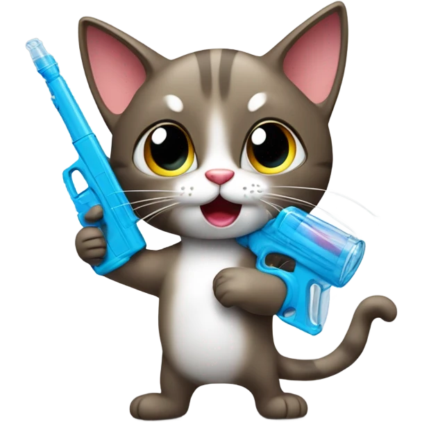 Cat with a water gun  emoji