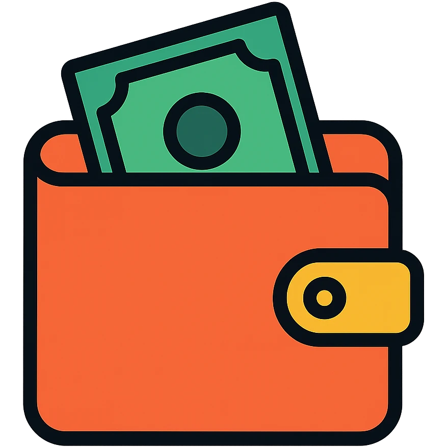 wallet icon, color outline emoji