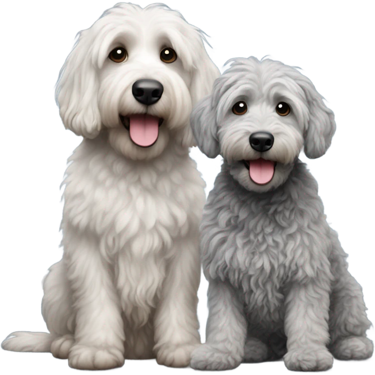 Two Aussie doodles grey and black emoji