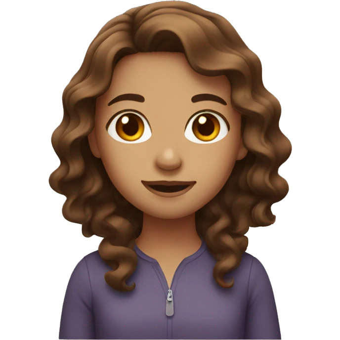 girl with wavy brown hair  emoji