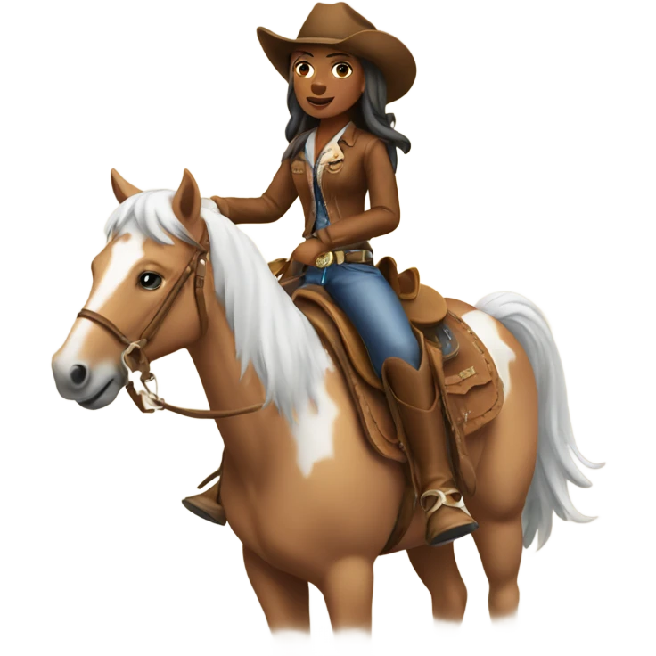 A cowgirl riding a horse  emoji