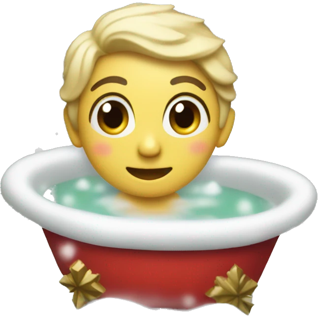 A Christmas bath emoji