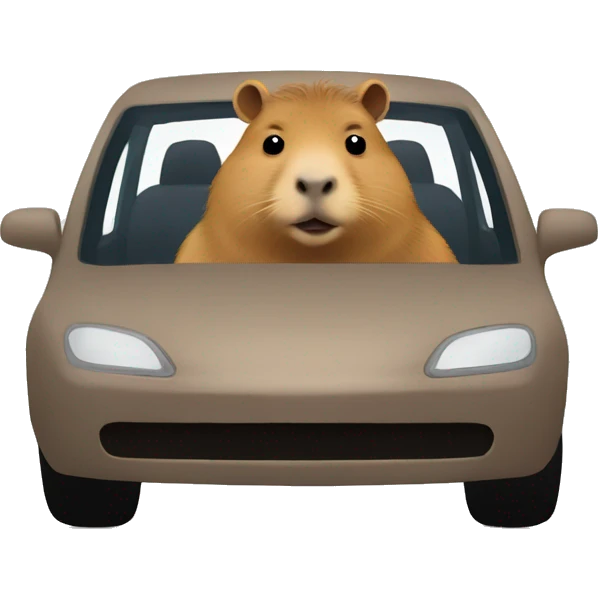 Capybara driving car emoji