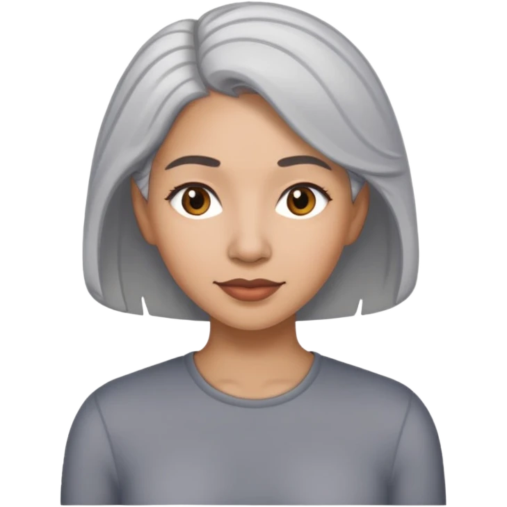 Femme métisse cheveux gris  emoji