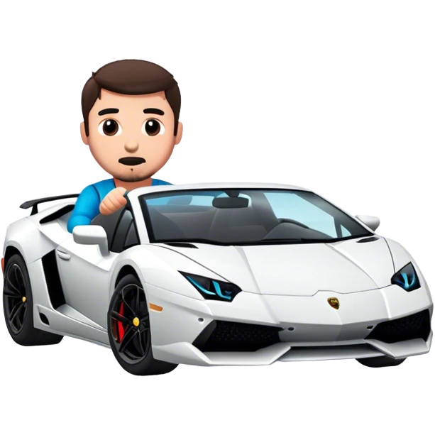 guy driving a lamborghini emoji