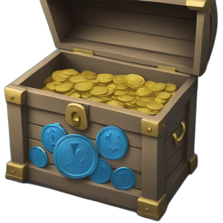 blue coins in a chest emoji