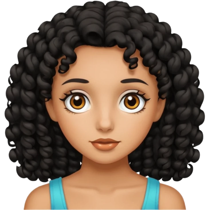 Tanned girl with black curls emoji