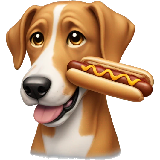  Dog with hotdog emoji