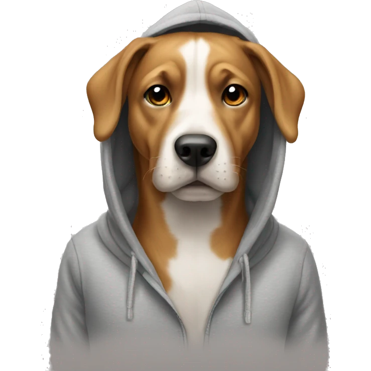 Dog wearing a hoodie emoji