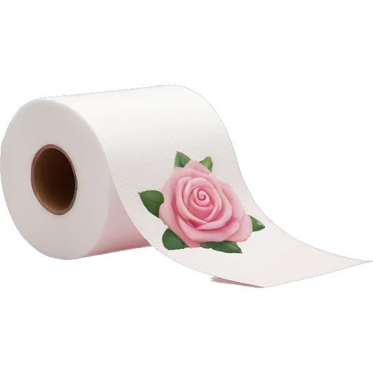 Light pink rose print toilet paper  emoji
