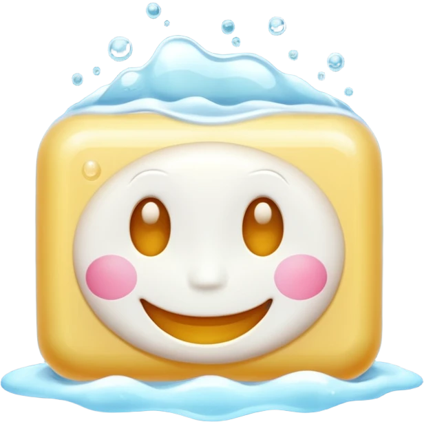 Soap with happy face emoji