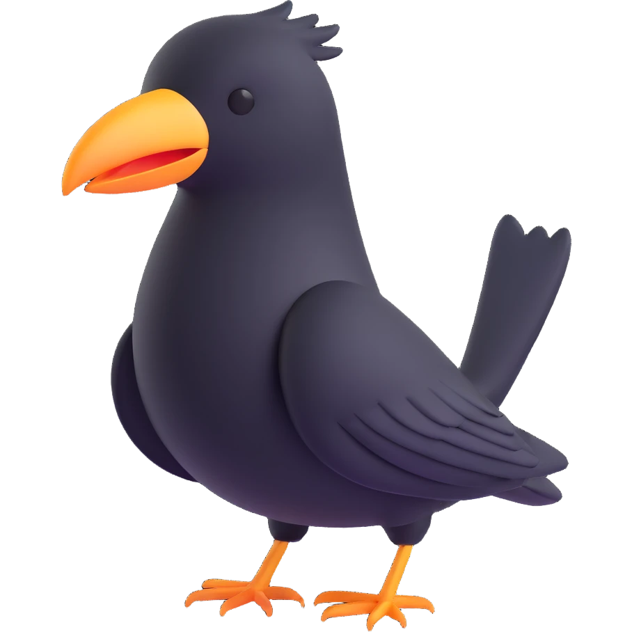 black bird, simple emoji