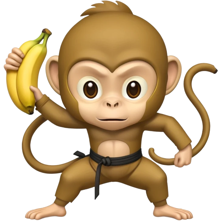 Affe mit banana und er ist ein ninja emoji