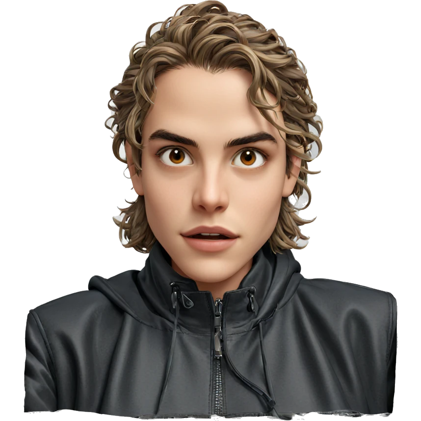 brown-eyed girl in black jacket emoji