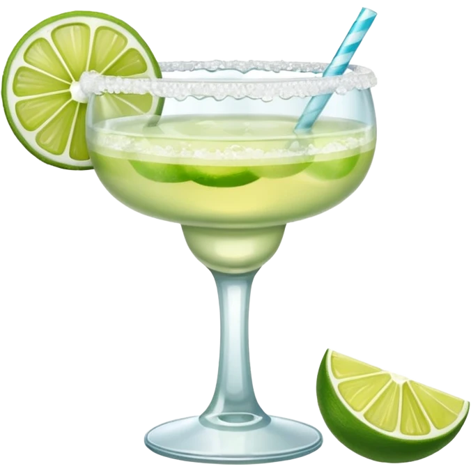 Margarita – glass with salted rim, lime wedge, ice emoji