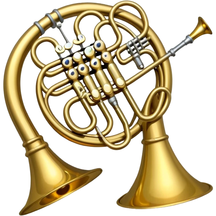 A cartoony French horn emoji