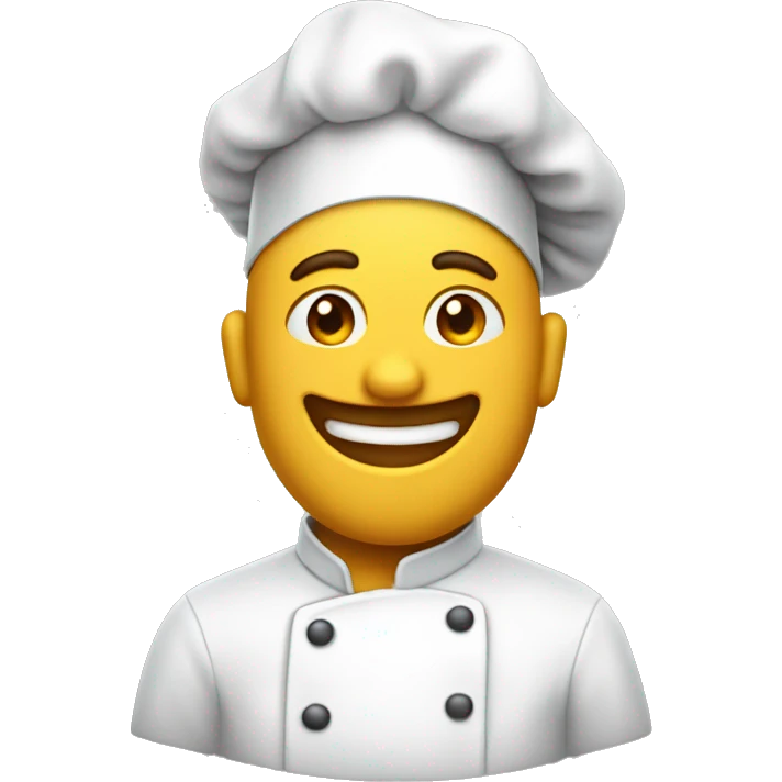 a chef emoji without a body looks like. It features only the typical emoji face and a chef's hat. The face appears very enthusiastic and lovestruck emoji