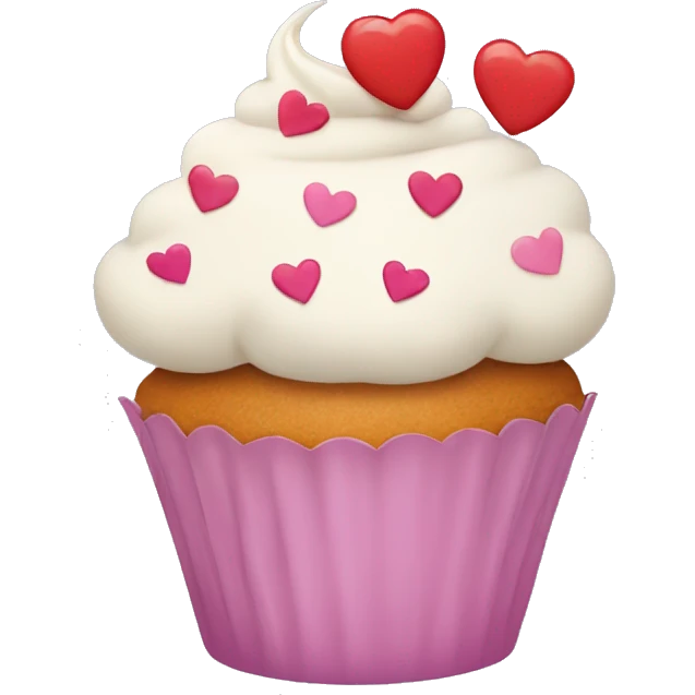 Cupcake with hearts emoji