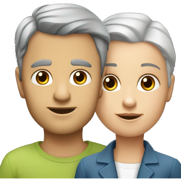 Серый кот и девушка брюнетка emoji