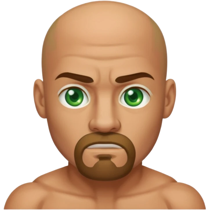 Green eyes caucasian boxer bald goatee emoji