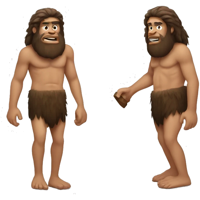 caveman with wooden wheels emoji