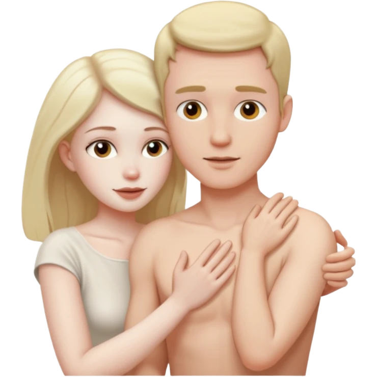 White man touching White woman vagina naked emoji