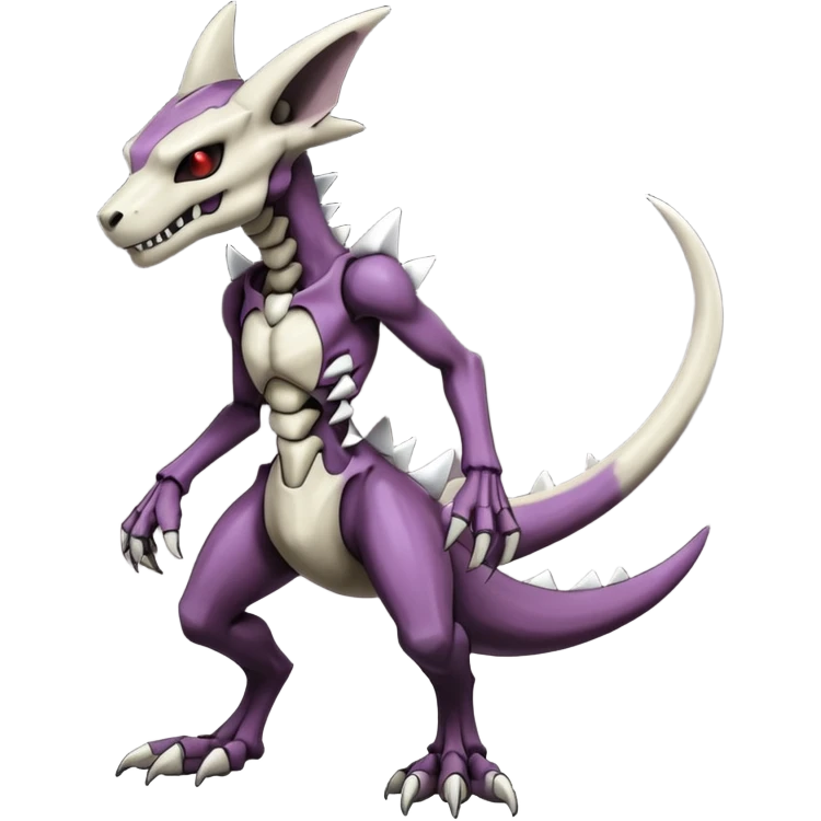 Shiny Badass Edgy Dark Evil Spectral Dusky Spooky Skeletal Cool Hot Stylish Handsome Marowak-Darkrai-Genesect-Fakémon-fusion (full body) emoji