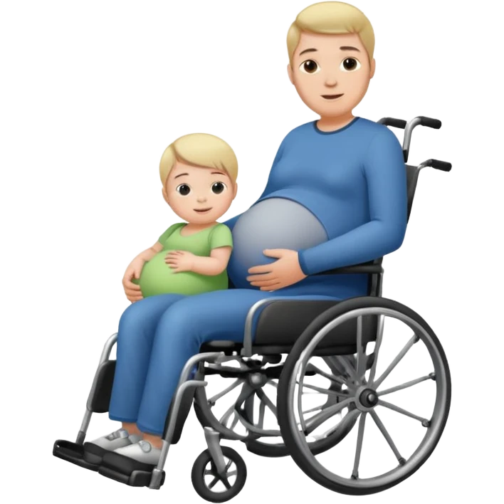 Wheel chair pregnant man emoji