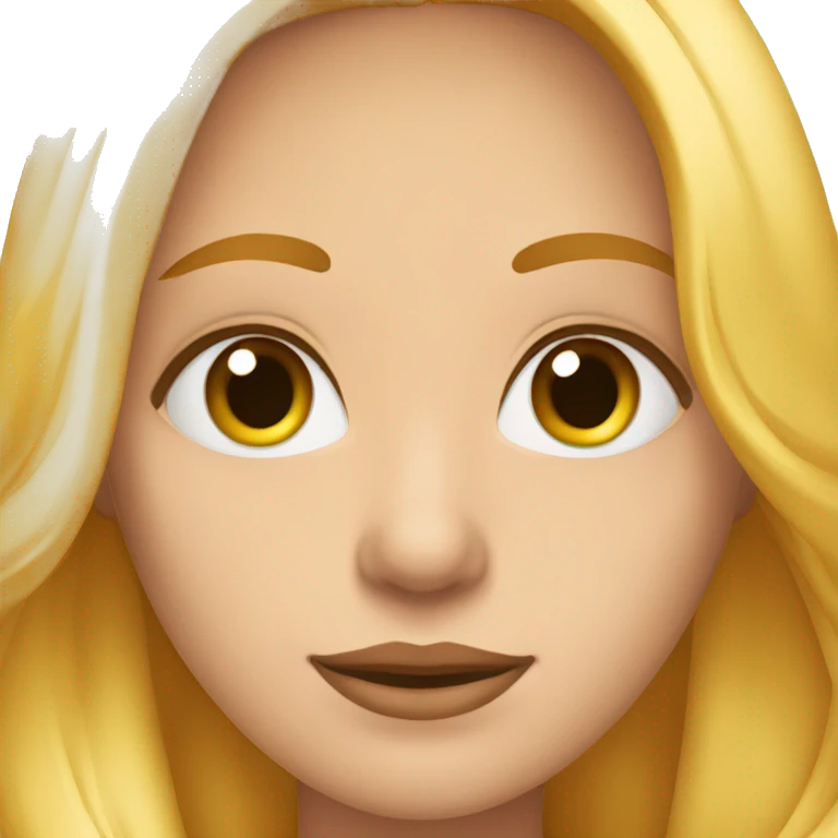 una chica pelirroja, pelo largo, con ojos color miel y piel blanca emoji