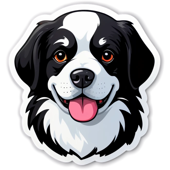 Black and white dog emoji