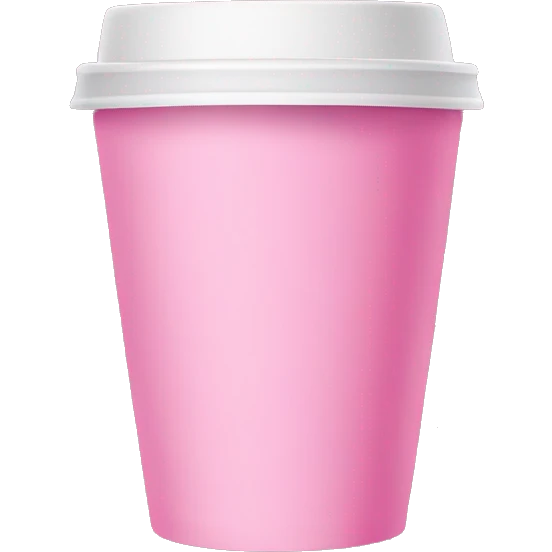 Pink disposable coffee cup emoji