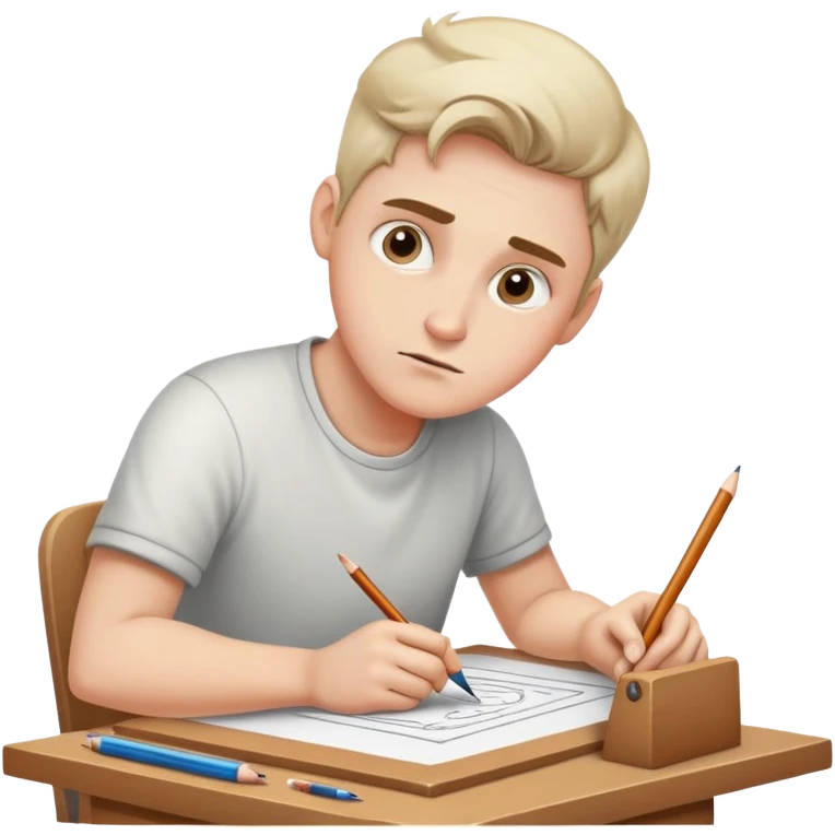 A white person drawing on his drawing table  emoji