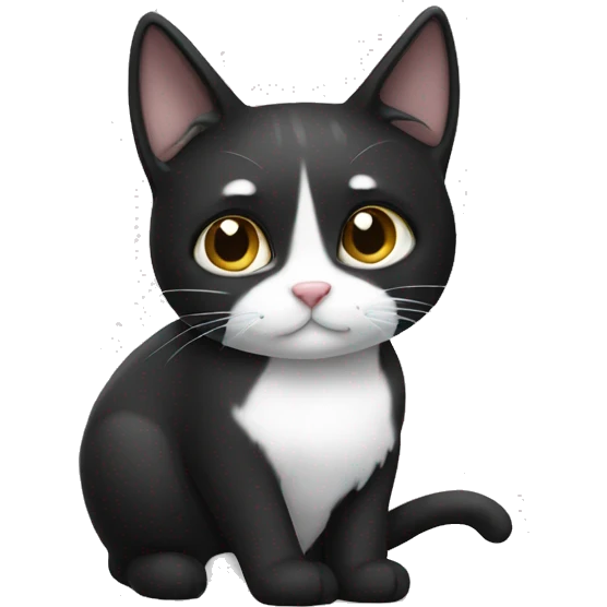 Black and white cat emoji